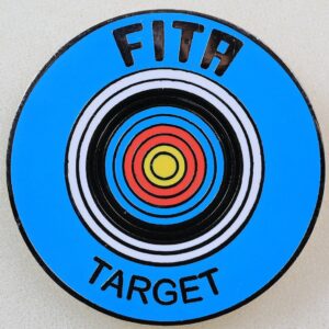 W033B - World Archery Silver Target Award Blue